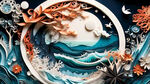 衍纸，海水，淡雅