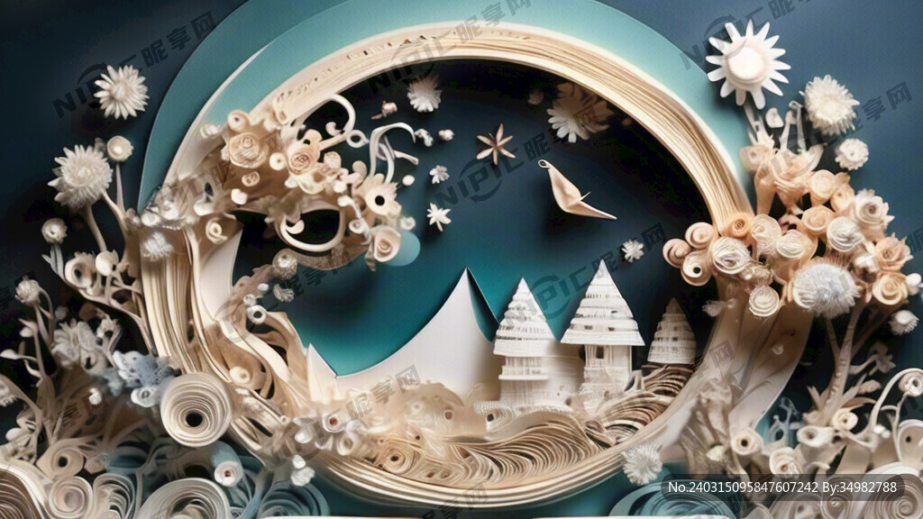 衍纸 波纹 淡雅