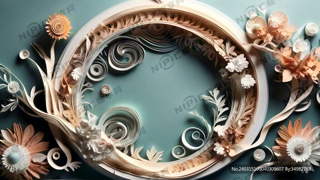 衍纸 波纹 淡雅