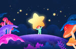 星星星空宝宝梦想睡梦夜晚蘑菇