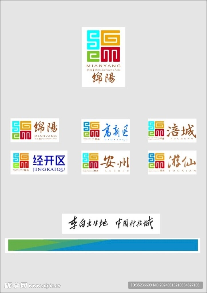 绵阳市各辖区标志LOGO