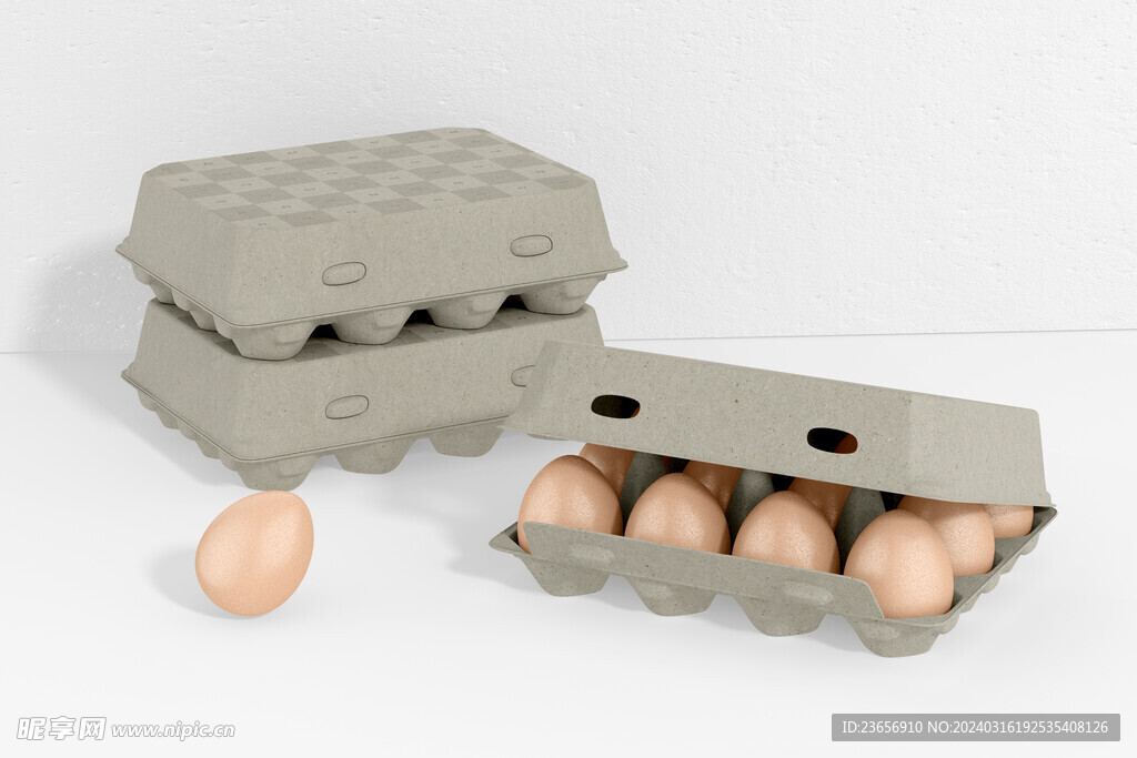 鸡蛋包装广告纸盒样机 