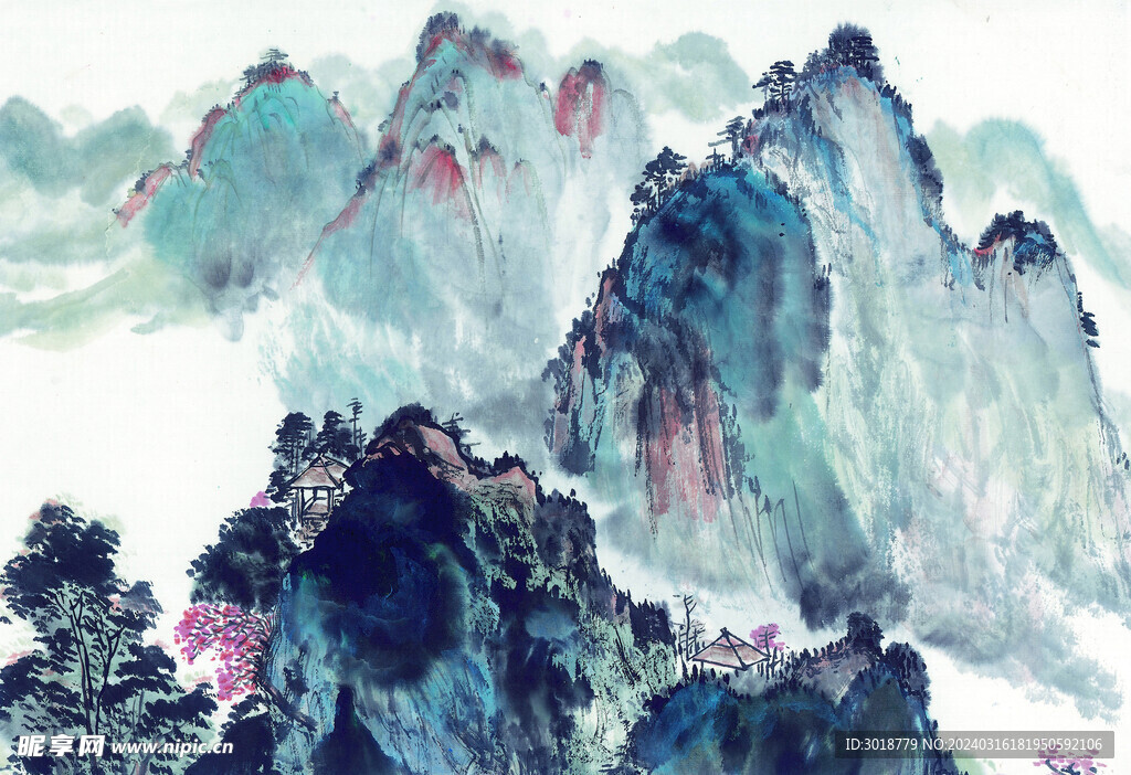          现代山水画 