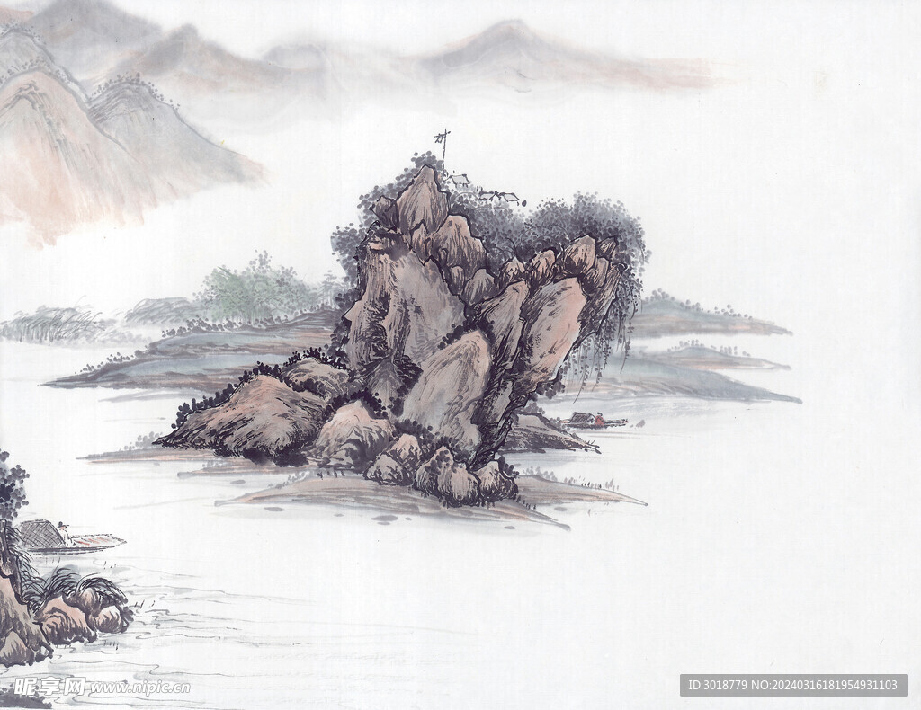          现代山水画 