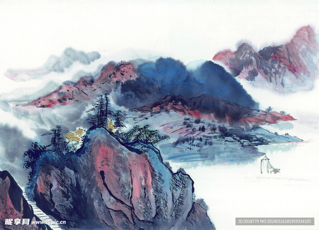          现代山水画 