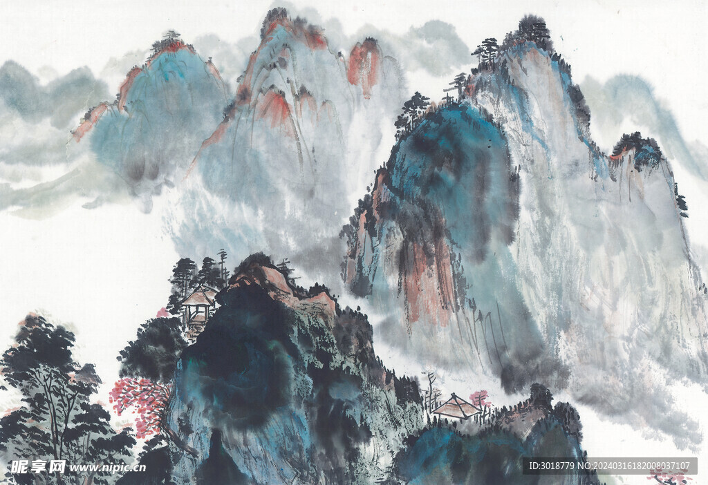          现代山水画 