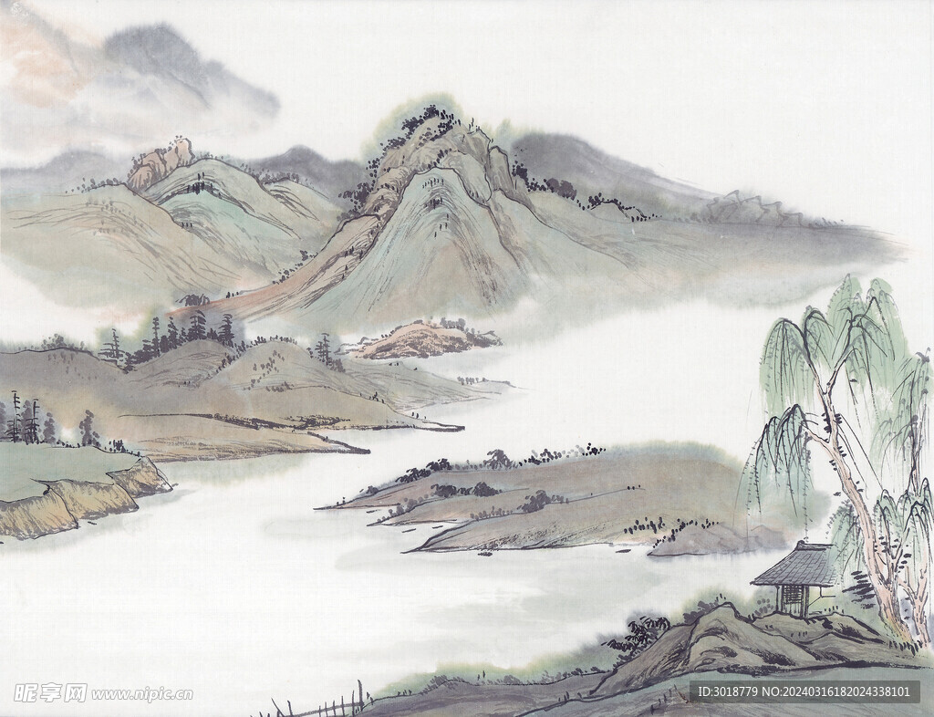          现代山水画 