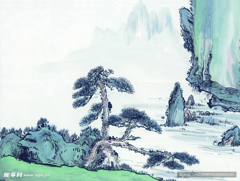          现代山水画 