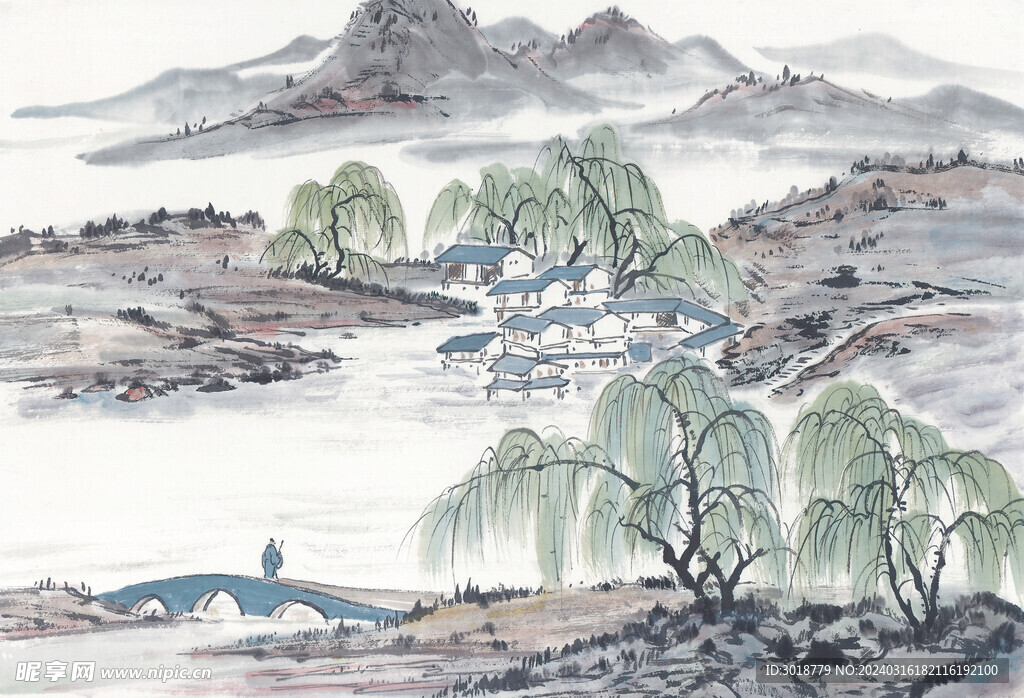         现代山水画 
