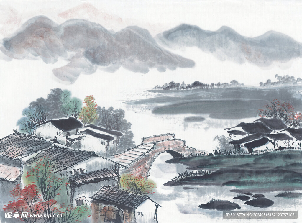          现代山水画 