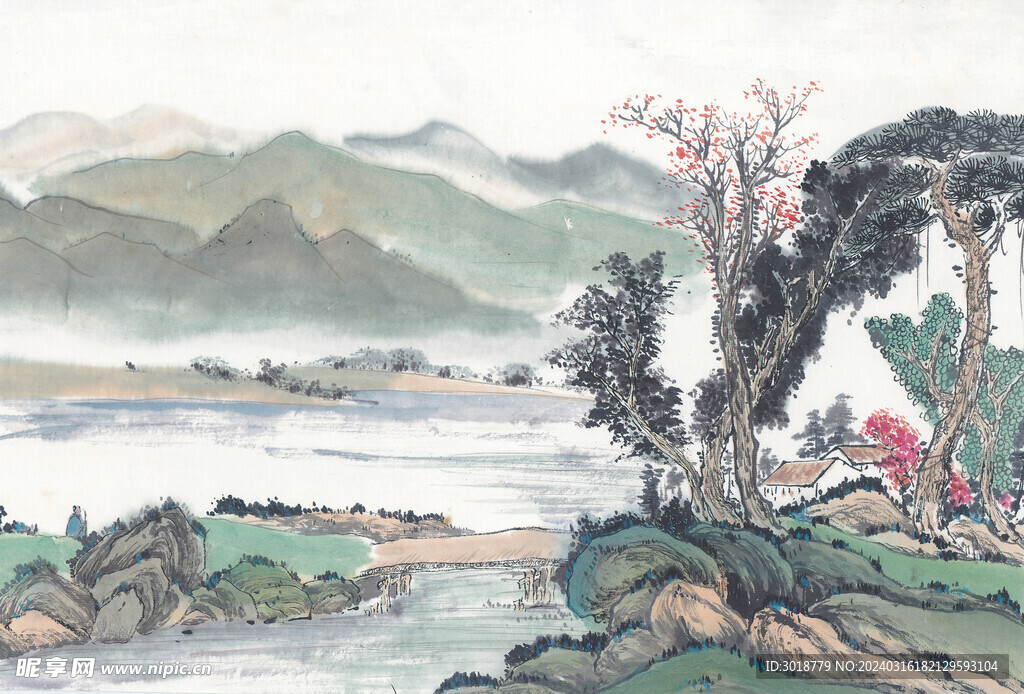          现代山水画 