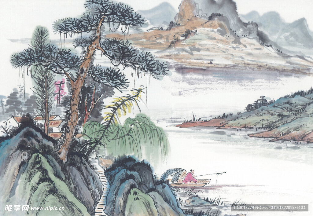          现代山水画 