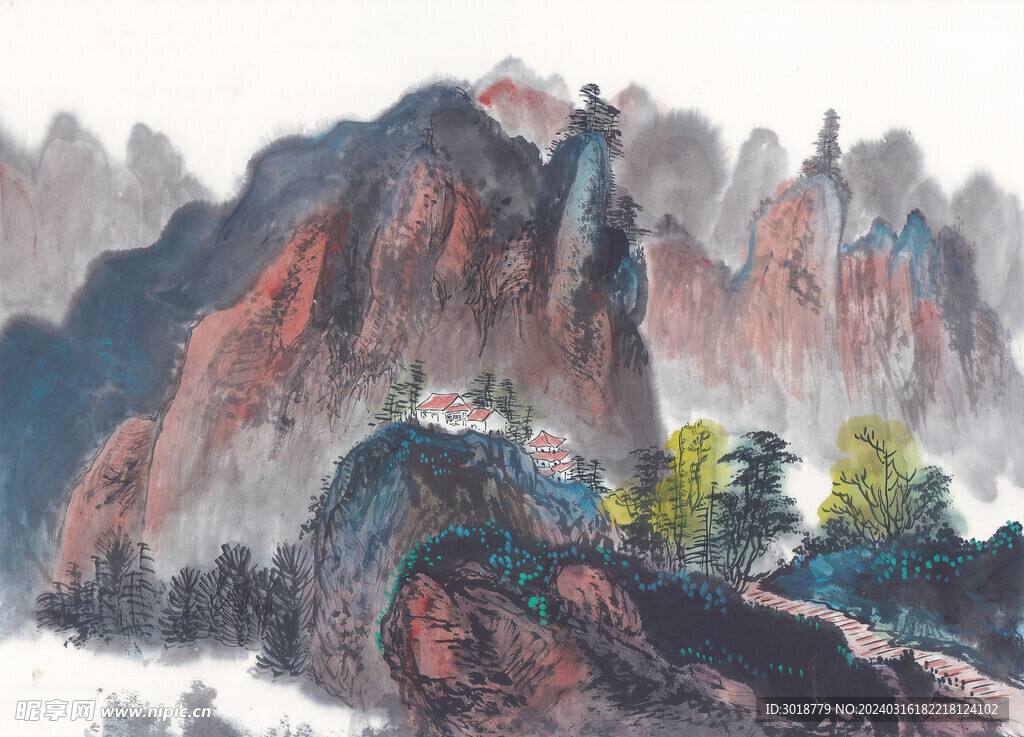          现代山水画 