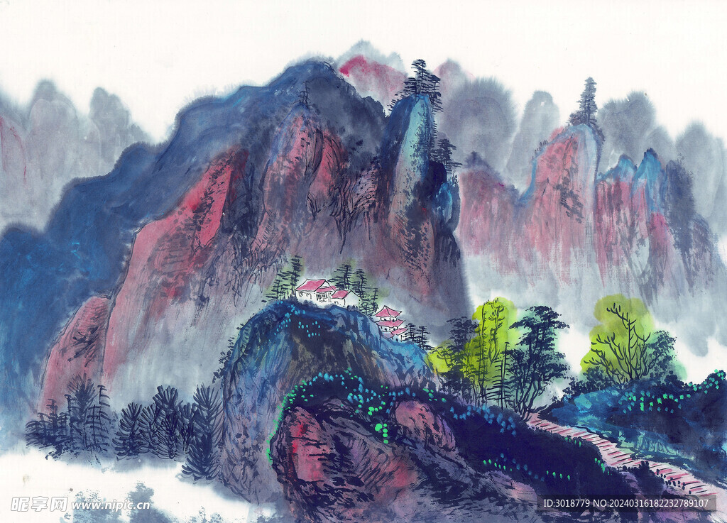          现代山水画 