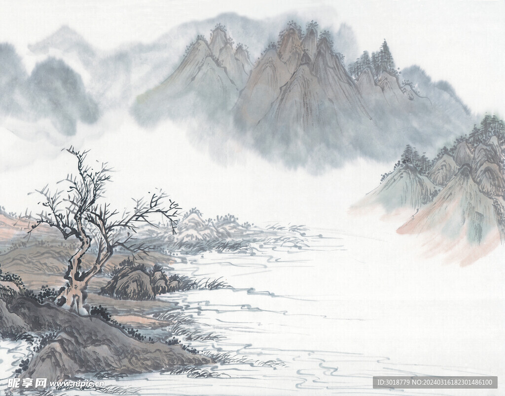          现代山水画 