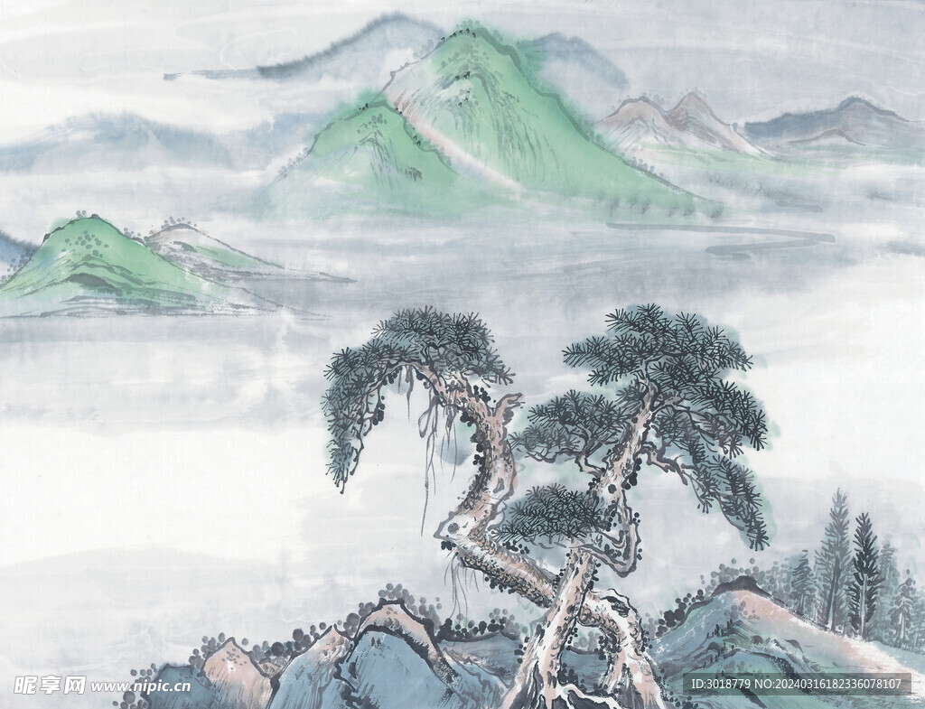          现代山水画 