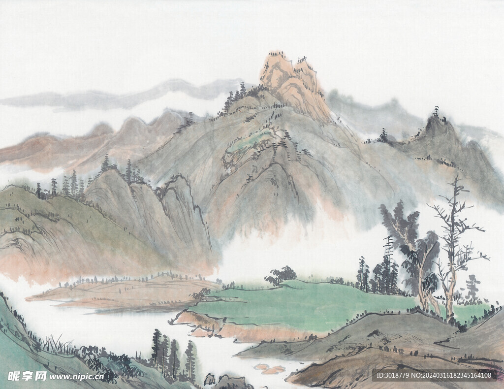          现代山水画 