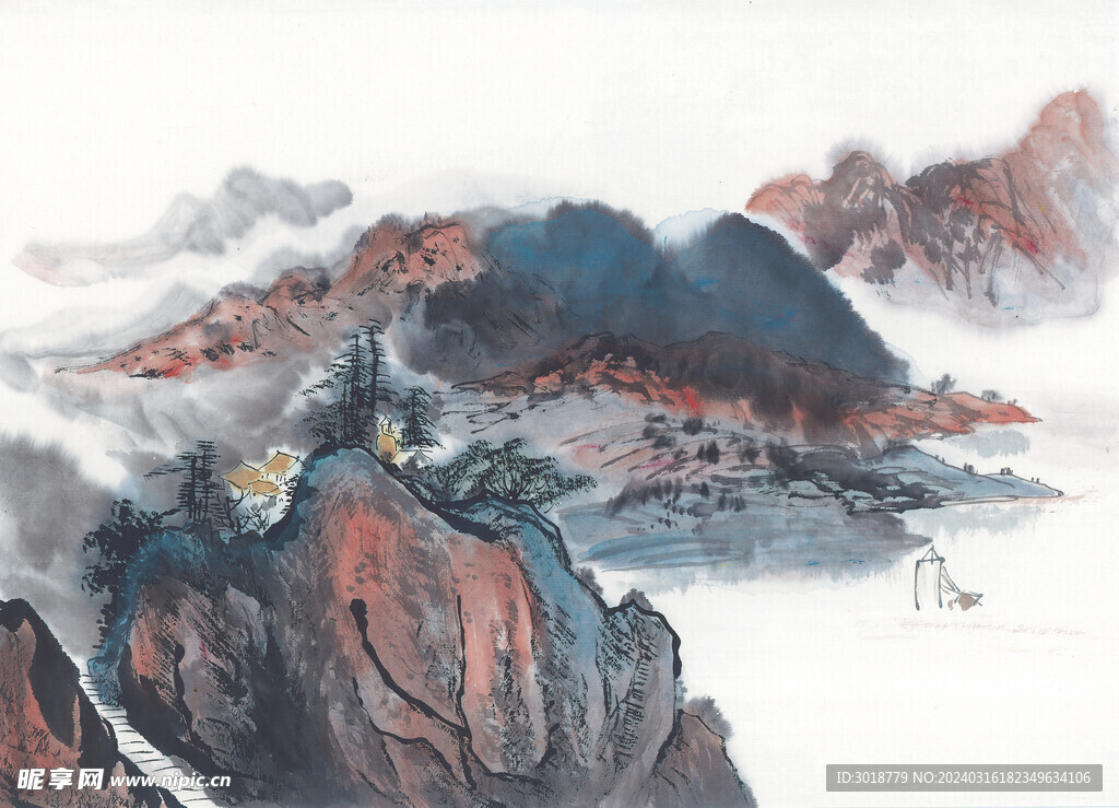          现代山水画 