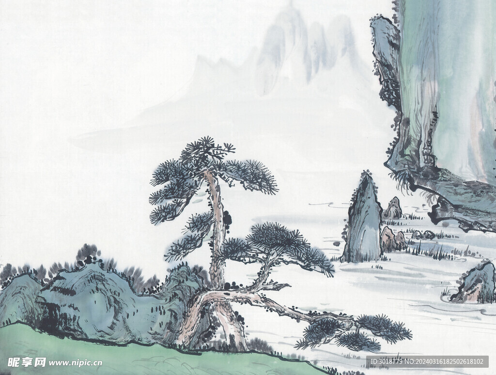          现代山水画 
