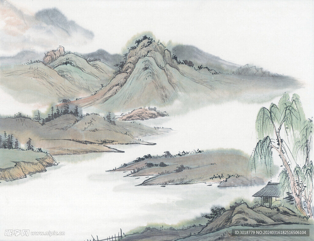          现代山水画 
