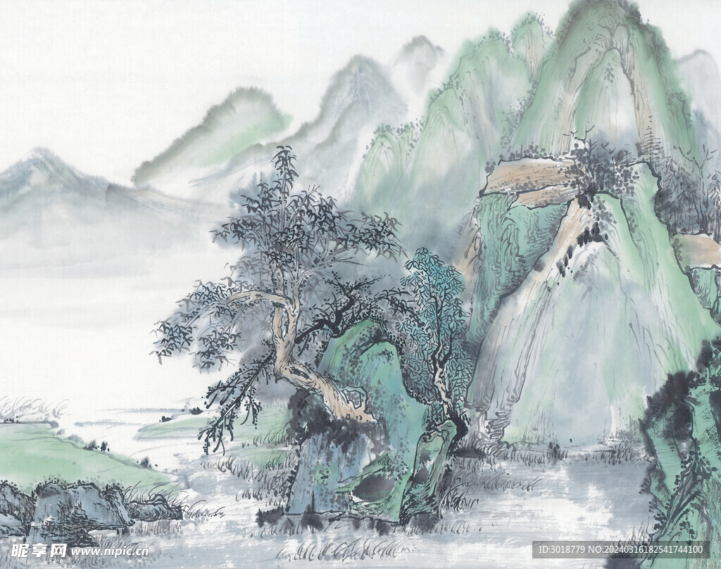          现代山水画 