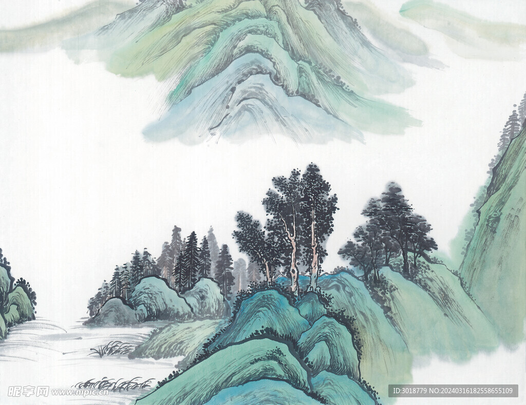          现代山水画 