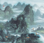          现代山水画 