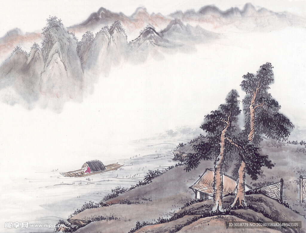          现代山水画 