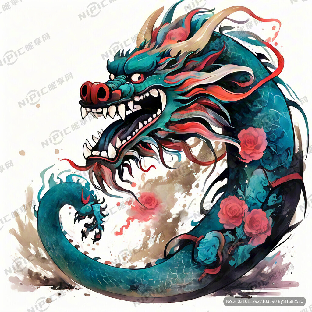 应龙 中国龙 完整长龙 全身