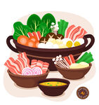 火锅美食插画