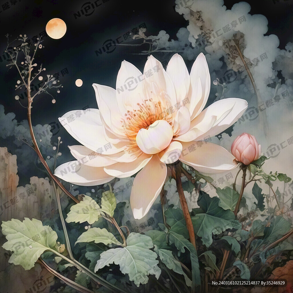 孤馆灯青 清晨 朝露 云山 