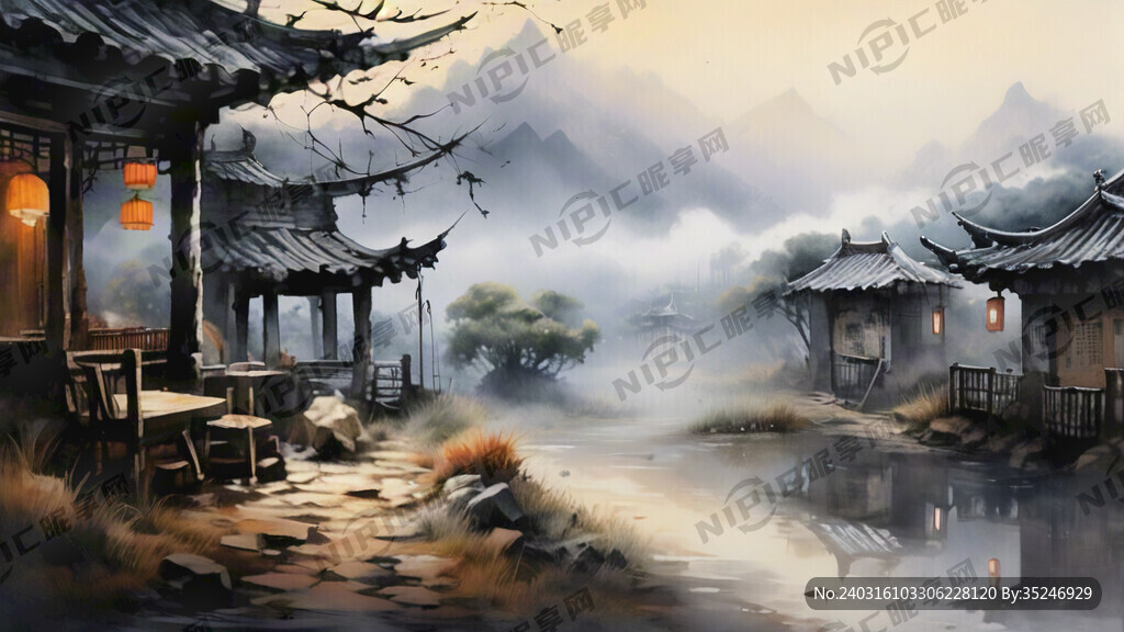 远处一个孤独的客栈 凌晨 朝露