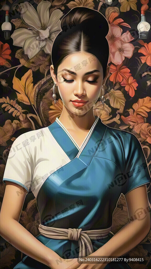 泰国女人 泰式按摩卡通图案