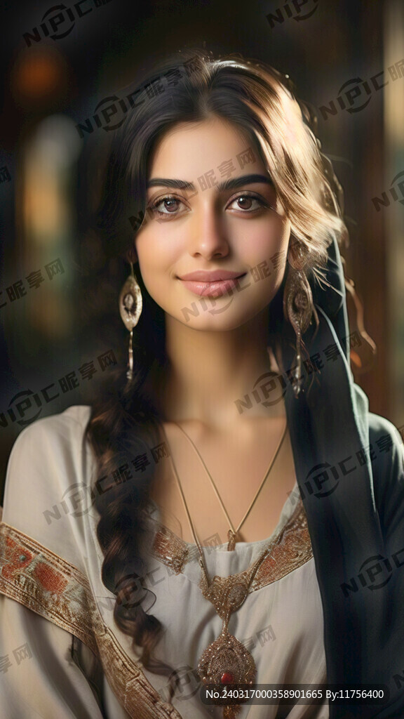 中东年轻女人正面照片