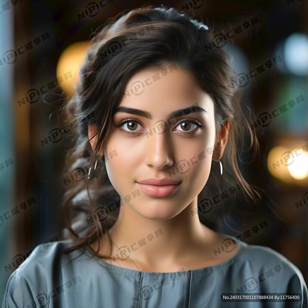 中东年轻女人正面照片