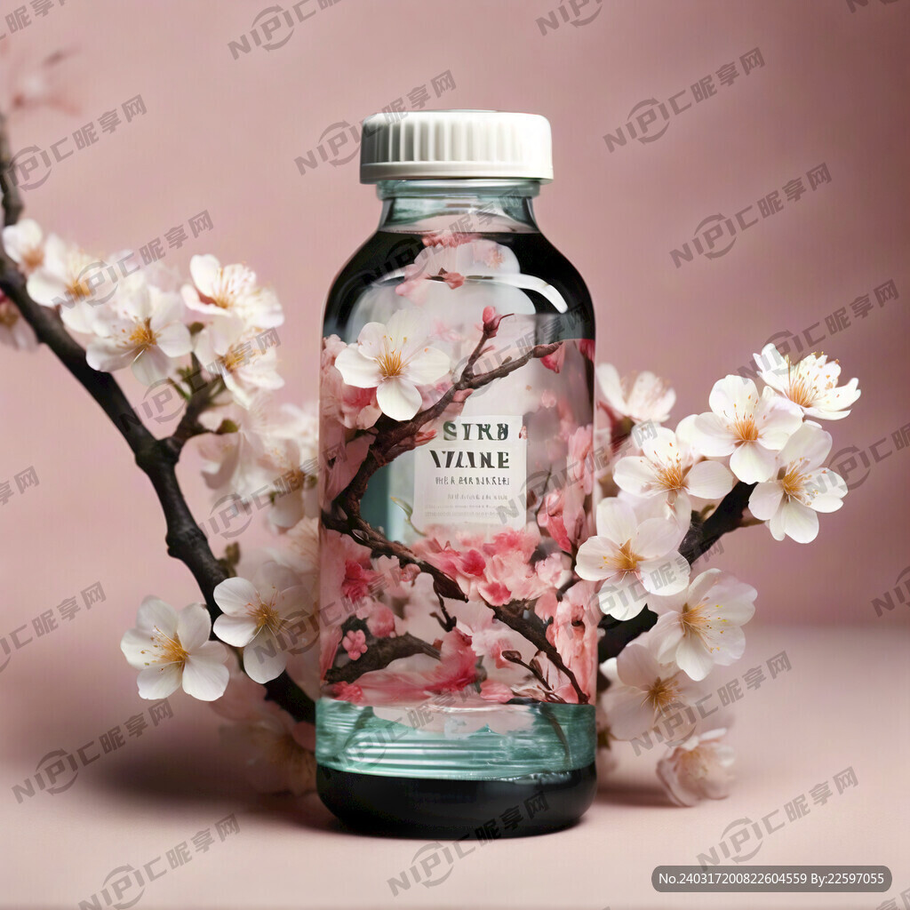 樱花 花瓣 瓶装水 包装设计