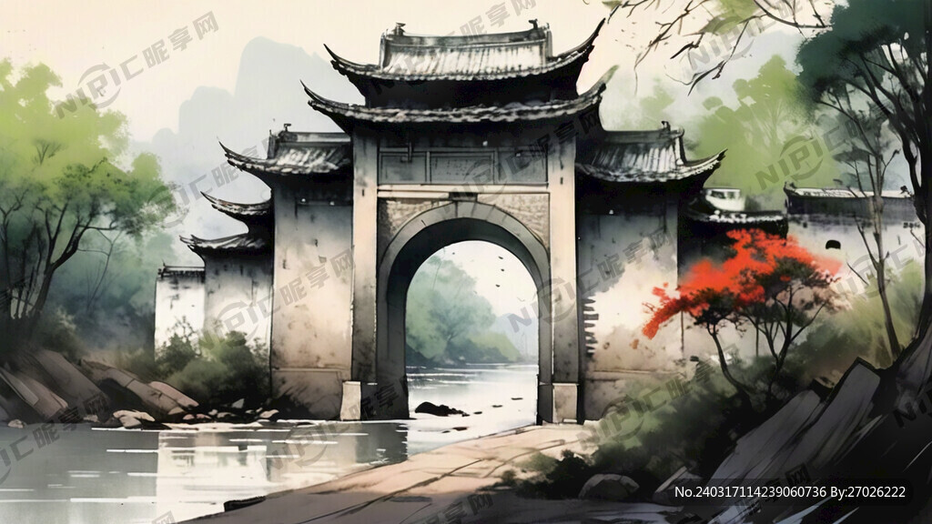 长汀济川门插画