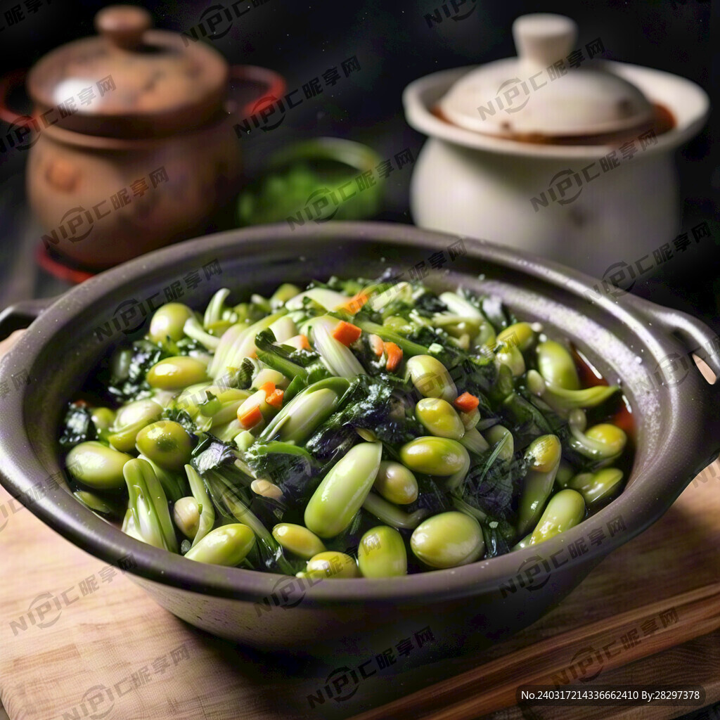 雪菜毛豆砂锅菜
