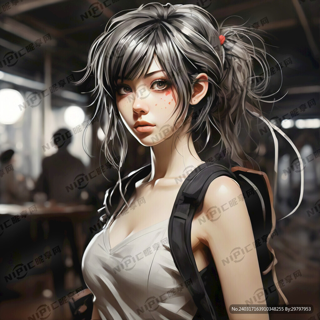 线条画动漫女性角色