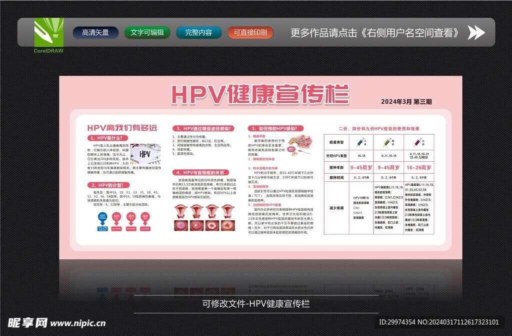 HPV接种宣传栏