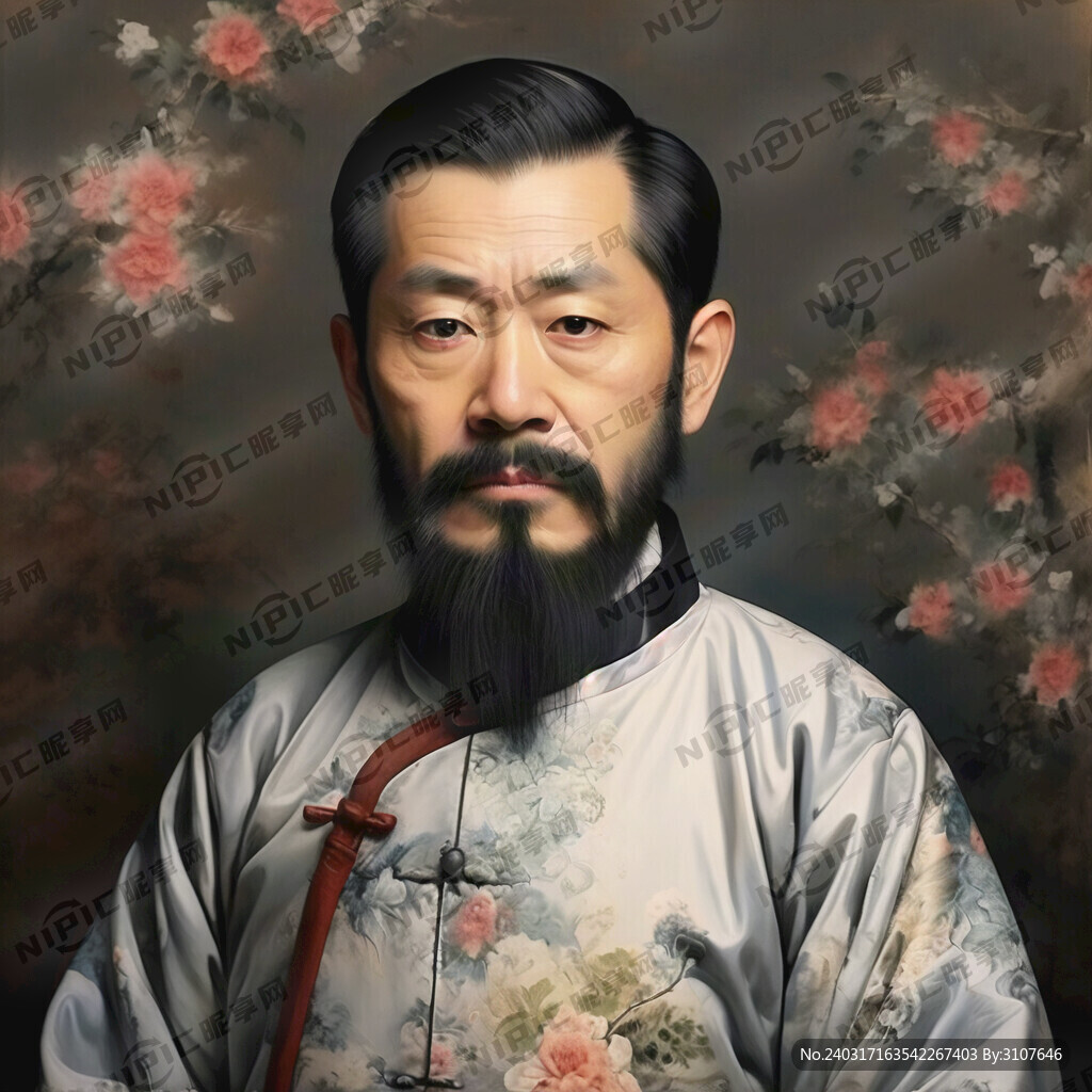 中国清朝三品官员画像