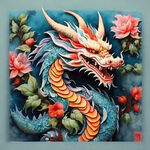 中国龙，色彩明亮，传统，层次分明，画风细腻