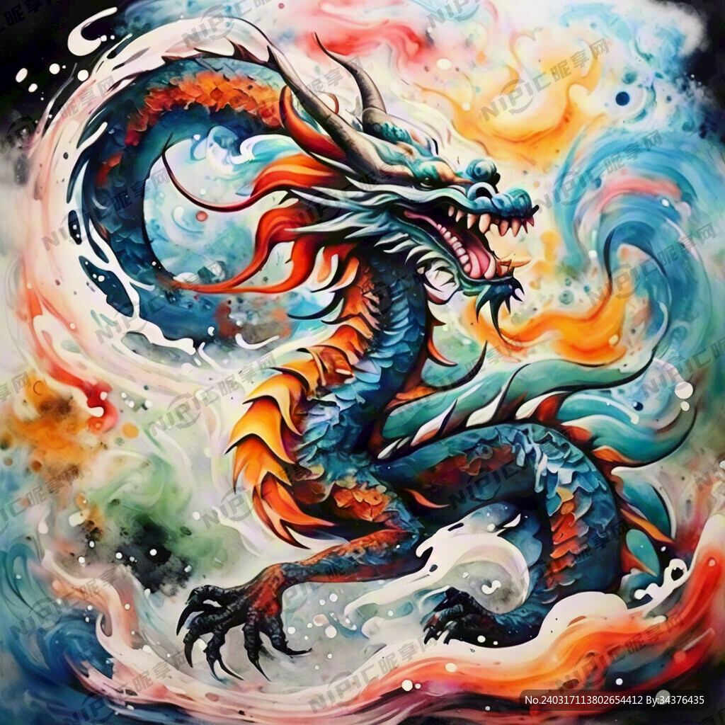 中国龙 色彩明亮 传统