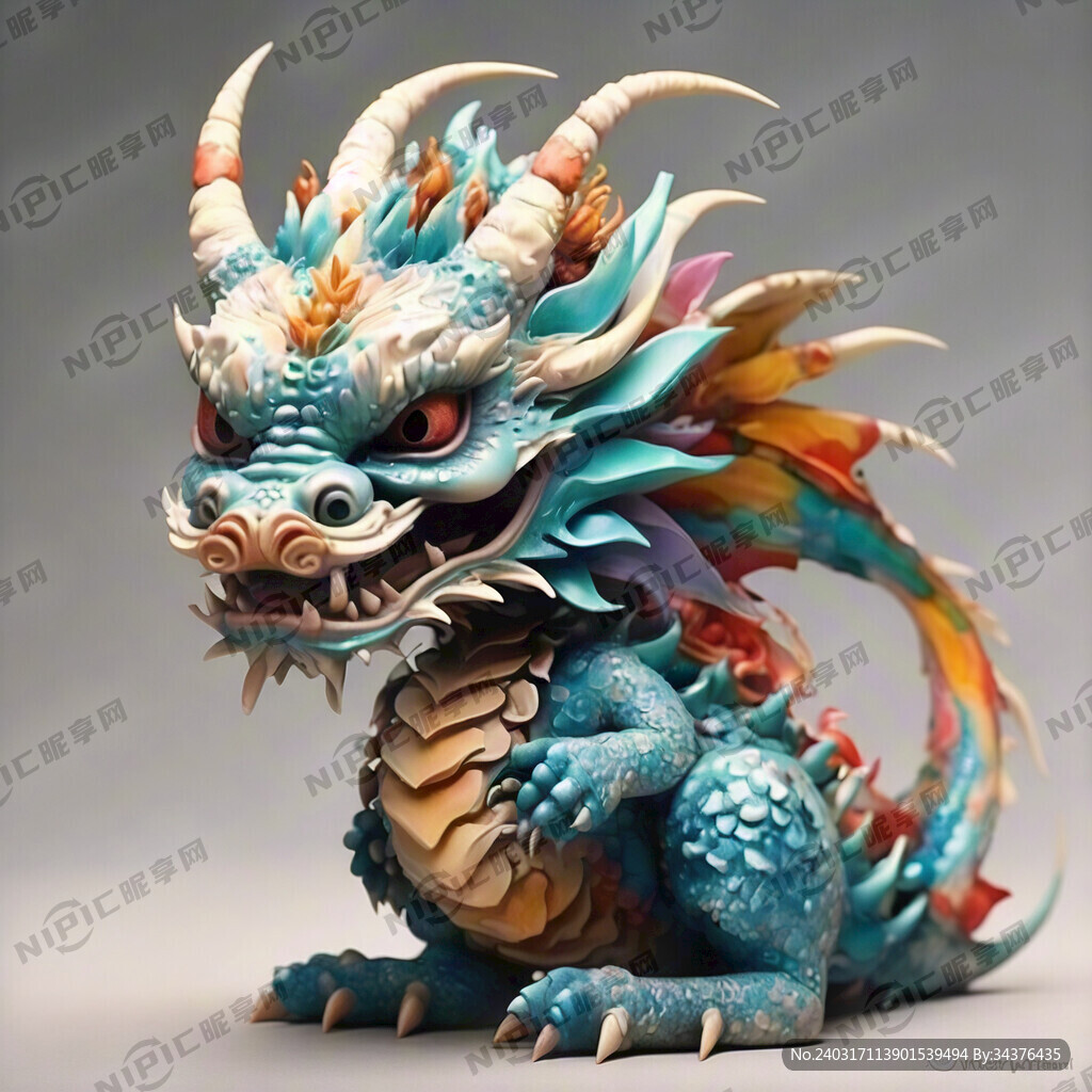 中国龙 色彩明亮 传统