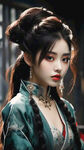 美女，剪影