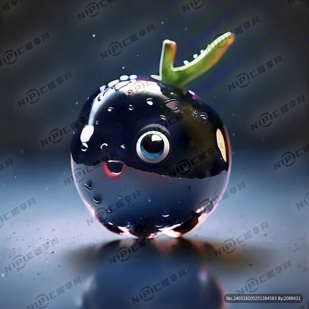 一颗光滑可爱的蓝莓