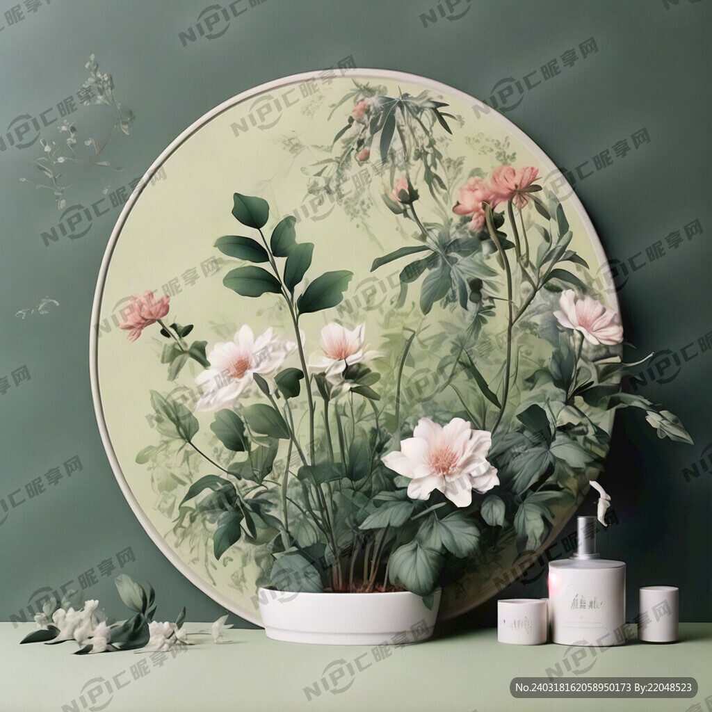 浅绿色风格 植物底纹