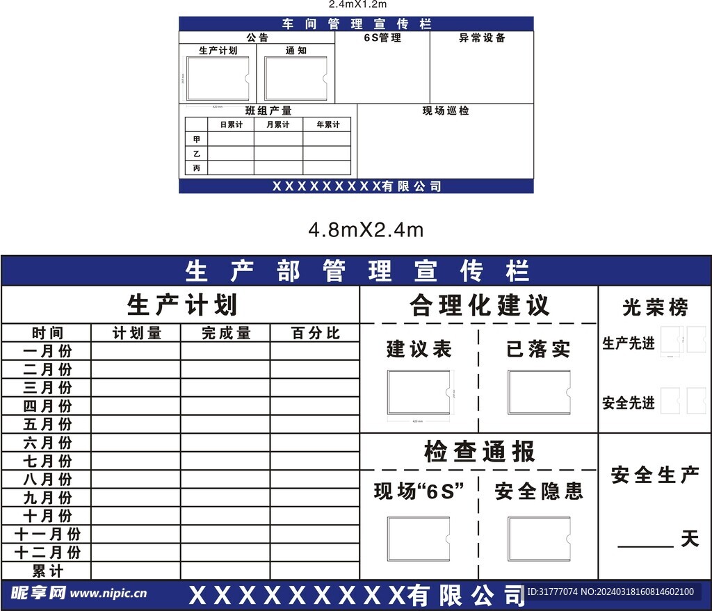 生产公示栏