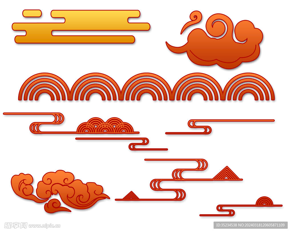 国风素材祥云云彩云朵云纹传统
