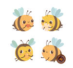 可爱小蜜蜂插画